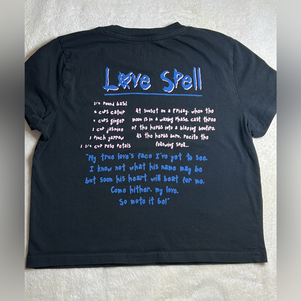 Hole Love Spell Heart Graphic T-Shirt Women’s M Black/Blue/Pink - Picture 4 of 7